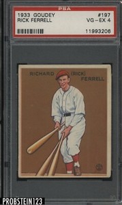 1933 Goudey #197 Rick Ferrell Red Sox PSA 4