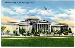 National Gallery of Art Washington DC Vintage Linen Postcard Unposted - Picture 1 of 2