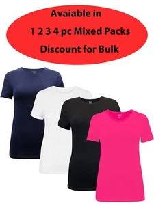 1,2,3,4 pc packs lot Ex M&S fitted short sleeve crew neck t-shirt sizes 6 to 24 - Picture 1 of 23