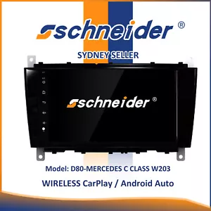 8" WIRELESS CARPLAY ANDROID AUTO GPS FOR MERCEDES C CLK CLC SLK W203 2004-2011 - Bild 1 von 3