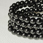 Bracelets pierres précieuses perles d'onyx noires naturelles brin vernis boules rondes pierres précieuses cadeau R941