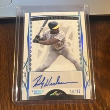 Rickey Henderson 2022 Leaf Trinity Platinum Spectrum Foil Auto #'d 18/25 A’s HOF