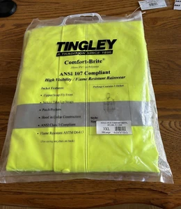 TINGLEY J53122 3XL COMFORT-BRITE HI VIS FLAMMHEMMENDE REGENBEKLEIDUNG JACKE MIT ETIKETT - Bild 1 von 7