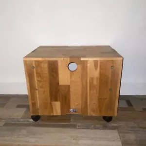 Futon Company Wheeled Oak Storage Unit / Vinyl Record Storage - Picture 1 of 9