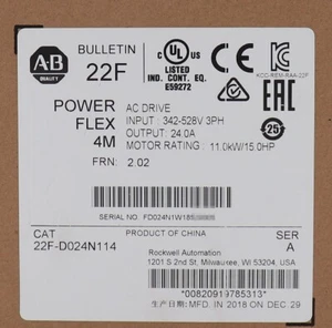 22F-D024N114 15PS 480V PowerFlex 4M VFD 11KW Wechselrichter AC Drive 22F-D024N114 1 Stück - Bild 1 von 3