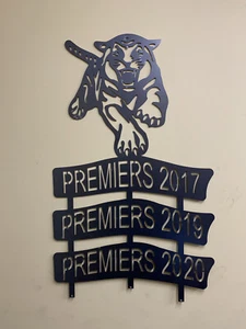 Tigers Premiers 2017 2019 2020 Corten (rusty look) metal Sign - Picture 1 of 3