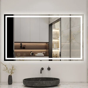 Bluetooth LED Bathroom Mirror with Shaver Socket Dimmable Demister Large Size - Picture 1 of 34