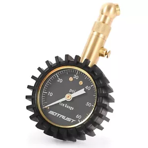 Tire Pressure Gauge with Large 2 Inch Scale Glowing Dial 0-60 PSI Heavy Duty - Picture 1 of 7