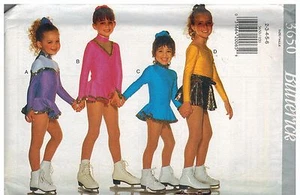 3650 SIN CORTAR Butterick COSTURA Patrón Niñas Body Falda Soporte Cola de Pony Patinador - Imagen 1 de 2