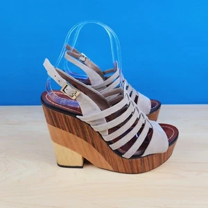 Vince Camuto Onia Damengröße 7 Plateau-Sandalen hellbraun Wildleder Fersenriemen Plateau - Bild 1 von 9