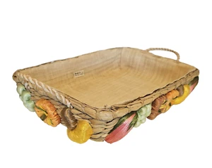 3D Fruit Wicker Serving Basket Seagrass Raffia Retro for 12x8" Pyrex Baking Dish - Picture 1 of 5