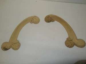 Decorative Hand Carved Pine Wooden Regal Rail pair (901) - Picture 1 of 1