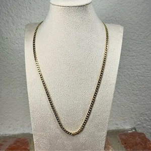 Gorjana Nuevo Wilder Midi Bordillo Cadena Collar Chapado en Oro 18k Latón 18 Pulgadas - Imagen 1 de 3