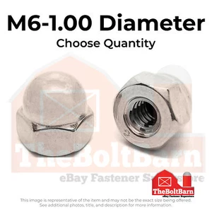 Tuercas de bellota de acero inoxidable M6-1.0 A4-70 rosca gruesa (elige la cantidad) - Imagen 1 de 7