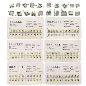 10Pack Staffa in metallo Mini Standard Roth MBT per ortodonzia dentale 018 022 345 ganci - Foto 1 di 22