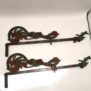 Kirsch Cast Metal Curtain Rods Brackets Set of Two 17" #5372 Vintage Wall Mount - Picture 1 of 18