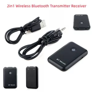2in1 Wireless Bluetooth Transmitter Receiver Adapter Home Stereo TV A2DP Audio - Picture 1 of 12