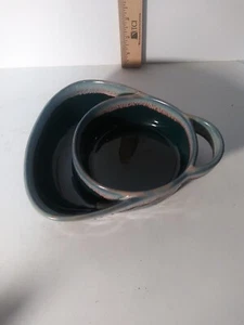 LTD Commodities Stoneware Drip Glaze Soup Cracker Bowl Dip Dish Green - Picture 1 of 3