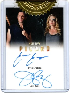 STAR TREK PICARD SEASON 1 JERI RYAN EVAN EVAGORA DUAL AUTOGRAPH 6 CASE INCENTIVE - Picture 1 of 2