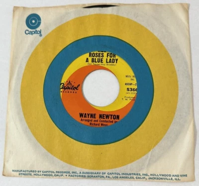 Wayne Newton RED ROSES FOR A BLUE LADY (45 COUNTRY) #5366PLAYS VG+ - Image 1 of 4