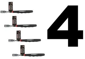 4 Powerbuilt 8 lb LED Lighted Telescoping Magnetic Retriever Pick Up Tool 940606 - Picture 1 of 2