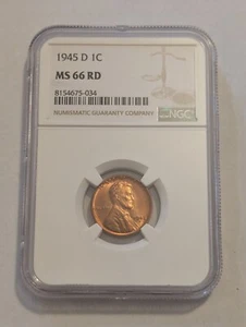 1945-D LINCOLN CENTESIMO DI GRANO NGC MS 66 RD - Foto 1 di 2