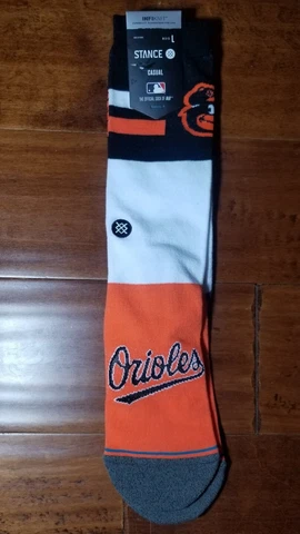 Stance Baltimore Orioles MLB Infiknit Crew Socks Sz Large 9-13 Color Block NWT Cover