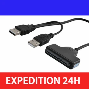 Adapterkabel 2 USB 2.0 auf Sata 22-polig für Festplatte 2.5" HDD - Bild 1 von 8