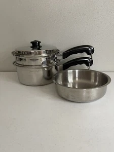SALADMASTER 3 Qt Chirurgenstahl Topfdampfer Einsatz Deckel + BONUS Puddingpfanne - Bild 1 von 15