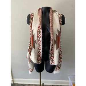 Montana West Southwestern Open Poncho Vest Sz M Fall Colors Cowgirl Rodeo Aztec - Picture 1 of 5
