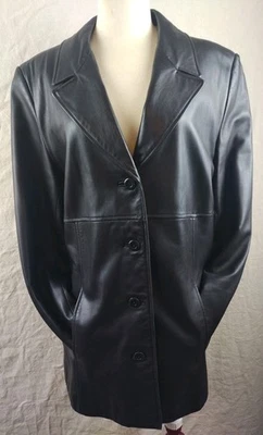 Lord & Taylor Leather Jacket  Dk. Brown Womens Large - Image 1 of 4