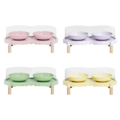 Cuencos elevados de cerámica para gatos cuencos de comida para gatos elevados para cachorros gatitos de viaje Foto 1 de 2