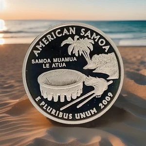 2009-S 90% Silver Cameo Proof AMERICAN SAMOA Washington Quarter FREE SHIPPING - Picture 1 of 11