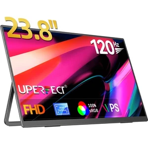 UPERFECT 23.8" 120Hz Gaming Screen Portable Monitor 1920x1080 PC Laptop Screen - Picture 1 of 7