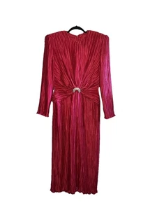 Vestido formal plisado vintage George F. Couture M 12 - Imagen 1 de 14