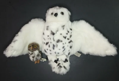 Fundations Snowy Owl Baby Echo Puppet Folkmanis Plush Rotating Head - Image 1 of 3