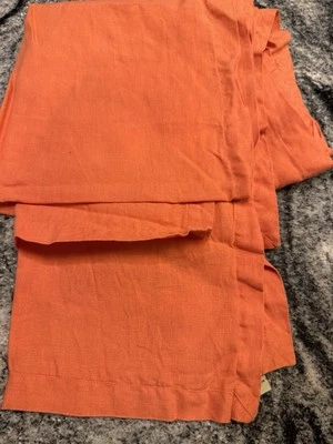 Pottery Barn 100% Linen Table Runner Solid Tangerine Orange 18"x90" - Image 1 of 4