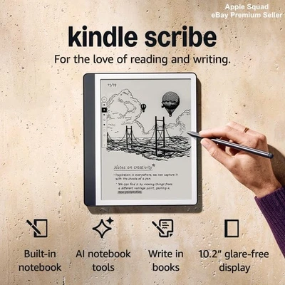 AMAZON KINDLE SCRIBE 32GB 64GB PREMIUM PEN TUNGSTEN GREY NEW SEALED RRP£399/£429 - Image 1 of 4