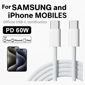 Câble PD 60W Chargeur Rapide 6A USB C vers Type C iPhone 15 Pro Max Samsung Phone Cel - Photo 1 sur 16