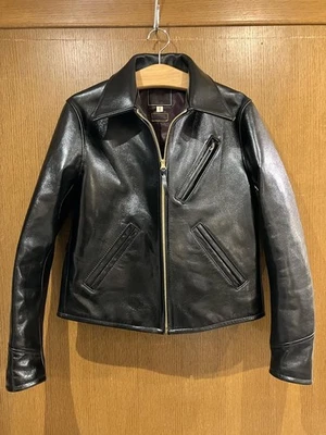 Men’s Black Real Cowhide Leather Jacket Moto Biker Zip Up Vintage Style Coat - Image 1 of 4