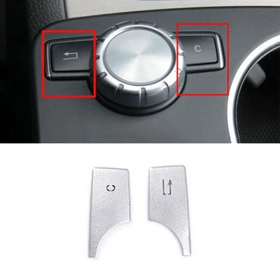 Middle Console Multimedia Button Switch For Benz C~Class 08~2014 Silver Aluminum - Image 1 of 4