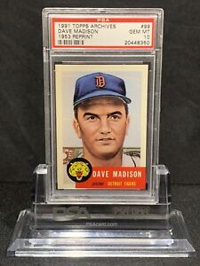 1991 Topps Archives Dave Madison Card #99 (1953 Topps) PSA 10 POP 2