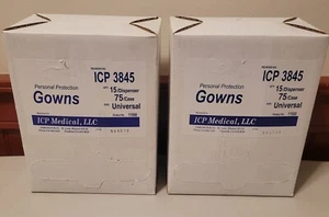 ICP Medical Azul Batas EPI Protección Personal Desechables (75 por estuche) Lote de 2 - Imagen 1 de 2