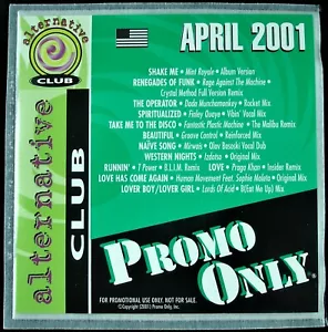 PROMO ONLY "ALTERNATIVE CLUB APRIL 2001" DJ PROMO CD COMPILATION IZDATSO *NEW* - Picture 1 of 3