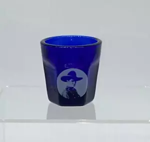 Vintage HOPALONG CASSIDY Cobalt Blue Shot Glass - Picture 1 of 11