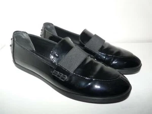 Tod's Black Patent Leather Loafers Made In Italy Sz 37.5 - Picture 1 of 12