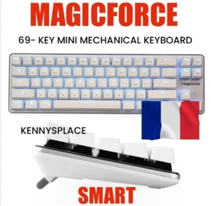 Qisan 69 Keys Wired Mechanical Gaming Keyboard PBT Gateron Blue Switch *FRENCH* - Picture 1 of 4