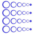 Acryl Spiegel Wandaufkleber 4Set 24Stk Selbstklebend Kreis Wandbilder (Blau)