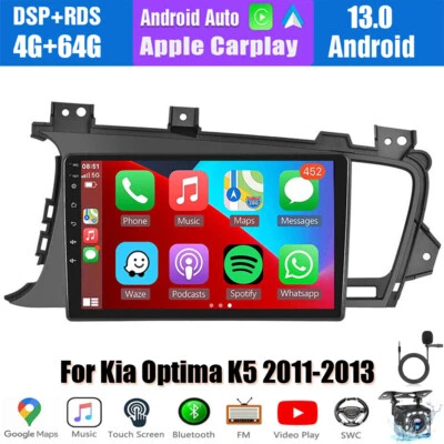 64GB Android 13 Car Stereo Radio Wifi BT GPS CarPlay For 2011-2013 Kia Optima K5 - Image 1 of 4