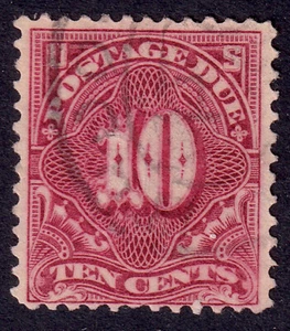US Scott J49, 1910 Postage Due, 10c deep claret, FINE USED - Picture 1 of 1